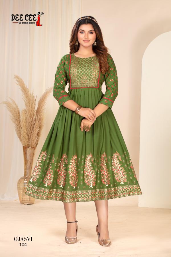 Deecee Ojasvi Flared Printed Rayon Anarkali Kurtis Collection